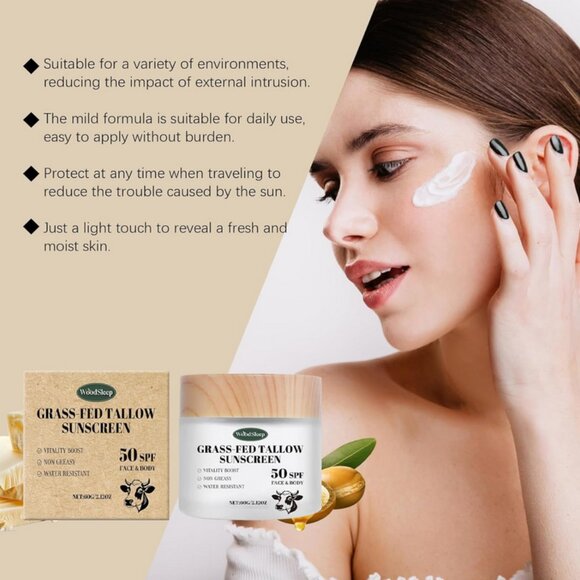 Lot of 2 WoodSleep Grass-Fed Tallow Sunscreen 50 SPF Face & Body EXP 5/2028 - Picture 6 of 7